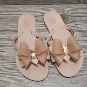 Melissa  dusty rose girls sandals with bow size 1
